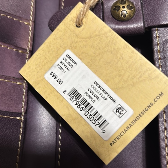 PATRICIA NASH PURPLE LEATHER STUDDED WALLET NWT - Picture 6 of 6